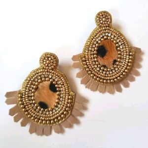 Lamani San Francisco Genuine Leather Earrings NWT